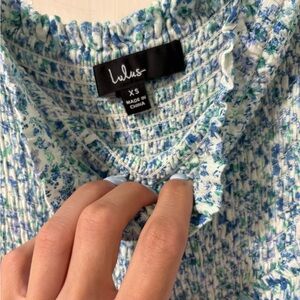 Lulus blue floral maxi dress
